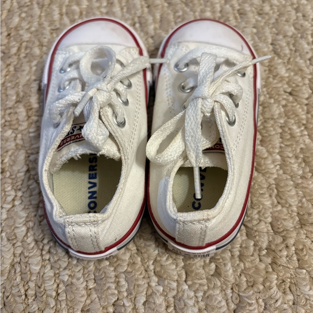 Converse Kids White and Red Sneakers